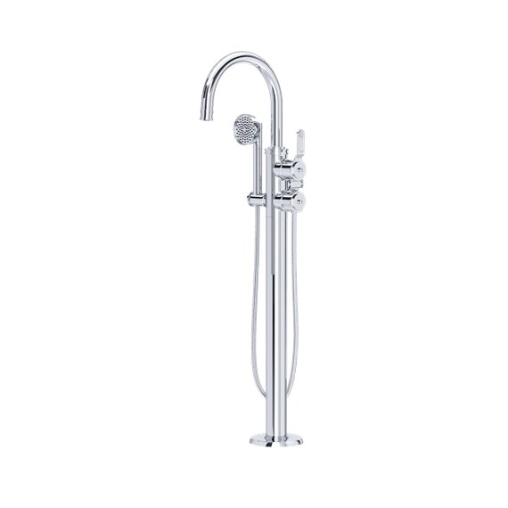 Perrin & Rowe Armstrong Single Hole Floor-mount Tub Filler Trim With C-Spout