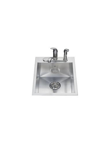 Kindred QSLF2016 20 gauge hand fabricated dual mount single bowl ledgeback sink
