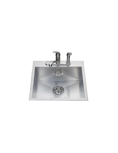 Kindred QSLF2020 20 gauge hand fabricated dual mount single bowl ledgeback sink