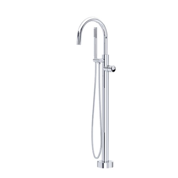 ROHL Eclissi Single Hole Floor-mount Tub Filler Trim With C-Spout