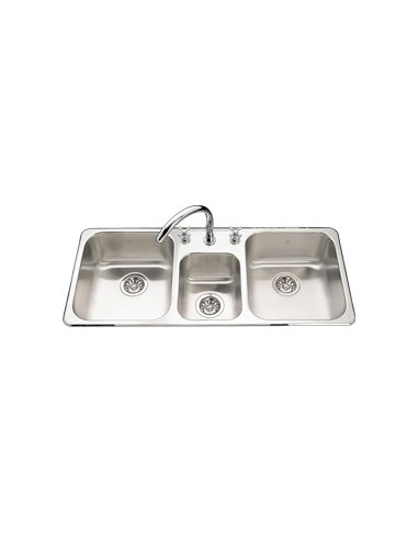 Kindred QTCM1841 Triple Bowl Sink 20 gauge