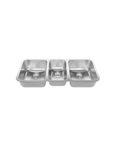 Kindred QTU1842 Triple bowl undermount 20 gauge small center bowl