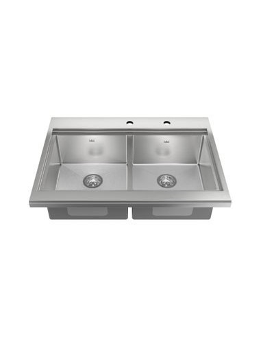 Kindred KCAD36 18 gauge Double Appliance sink complete with accessories