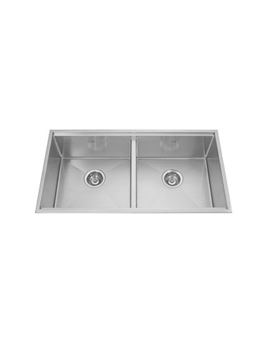 Kindred KCD36 18 gauge Designer Series topmount equal bowl double 10 mm radius includes grids glass board with cutting matts ...