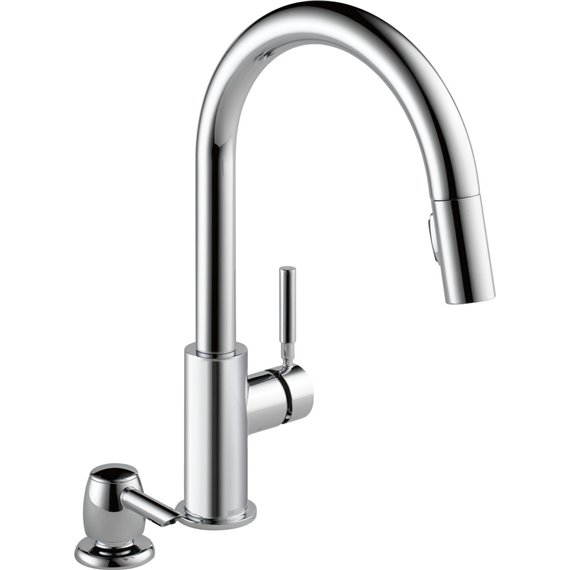 DELTA TRASK 19933-DST SINGLE HANDLE PULL-DOWN KITCHEN FAUCET WITH SOAP DISPENSER 