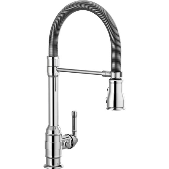 DELTA BRODERICK 9690-DST SPRING SPOUT PD KITCHEN W/SHIELDSPRAY 1L 