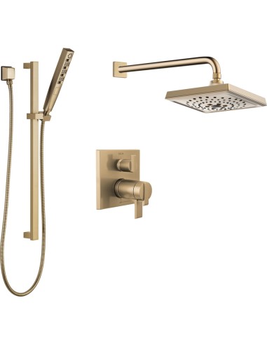 DELTA DF-KIT25-THS-WS SQUARE THERMOSTATIC SHOWER KIT