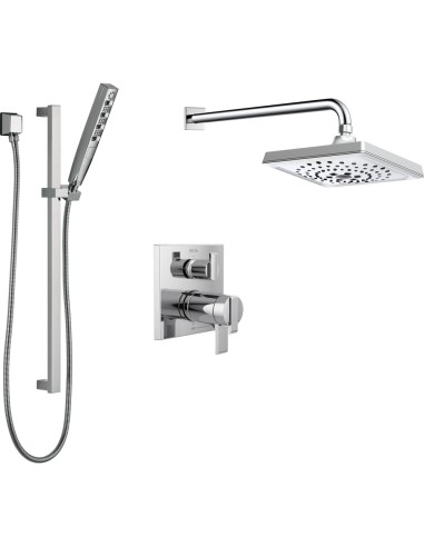 DELTA DF-KIT25-THS-WS SQUARE THERMOSTATIC SHOWER KIT