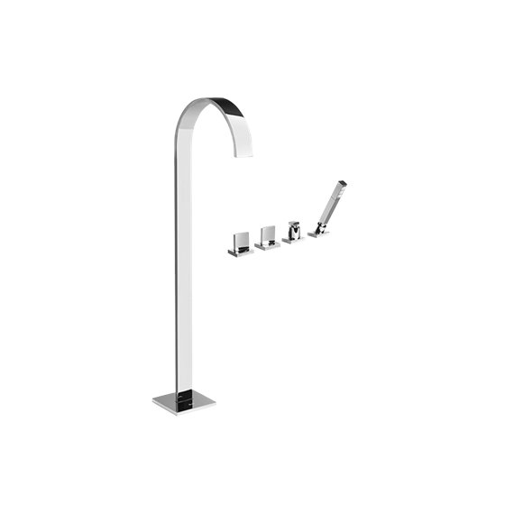 Graff G-1853-C14B Sade Floor-Mounted Tub Filler with Deck-Mounted Handshower and Diverter