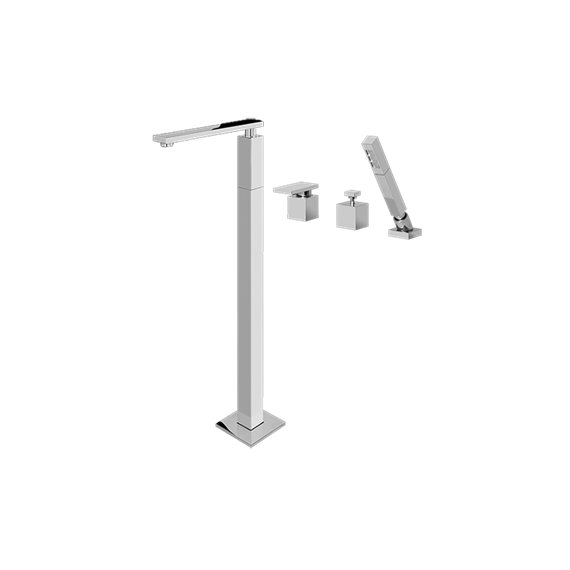 Graff G-3753-LM31 Solar Floor-Mounted Tub Filler with Deck Mounted Handshower and Diverter