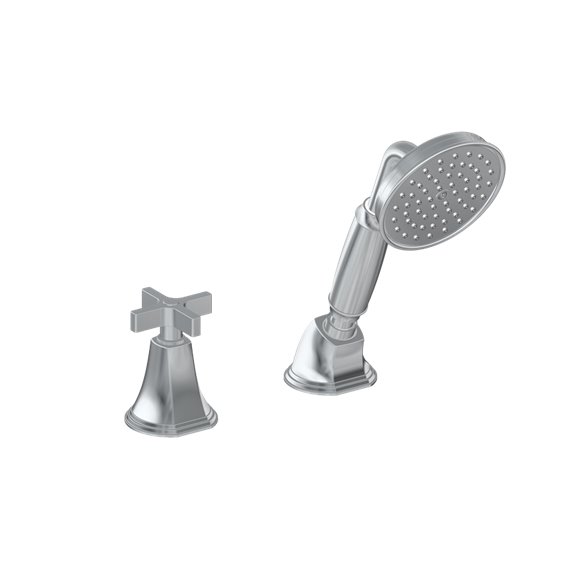 Graff G-6855-C15B Finezza UNO Deck-Mounted Handshower and Diverter Set with Cross Handle - Rough and Trim 