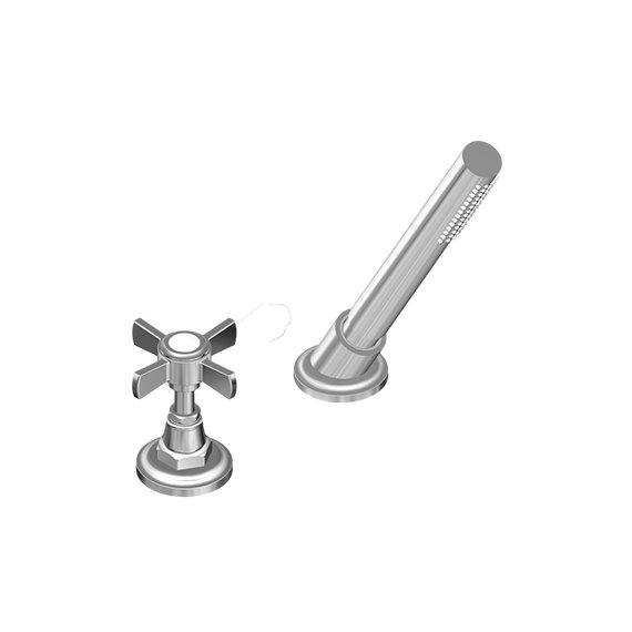 Graff G-6955-C16B Camden Deck-Mounted Handshower and Diverter Set with Cross Handle - Rough and Trim 