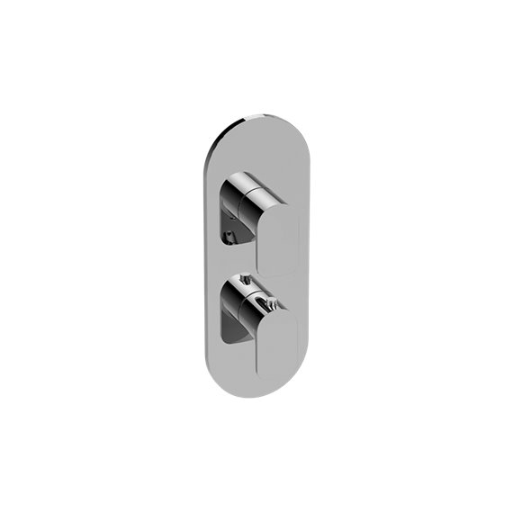 Graff G-8047-LM42E0-T M-Series Round Thermostatic 2-Hole Trim Plate and Handle - Trim Only 