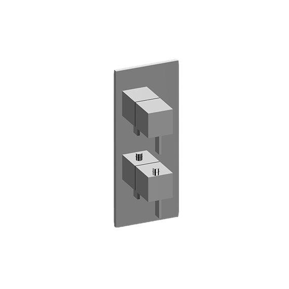 Graff G-8048-LM39E0-T M-Series Square Thermostatic 2-Hole Trim Plate with Qubic Tre Handle - Trim Only 