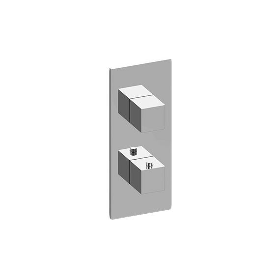 Graff G-8048-SH0-T M-Series Square Thermostatic 2-Hole Trim Plate with Square Handle - Trim Only 