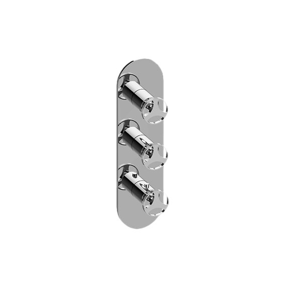 Graff G-8056-C19E0-T M-Series Round 3-Hole Trim Plate with Harley Handles - Vertical Installation