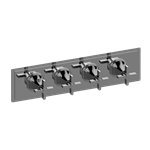 Graff G-8079H-C15E0-T M-Series Finezza UNO 4-Hole Trim Plate with Cross Handles - Horizontal Installation