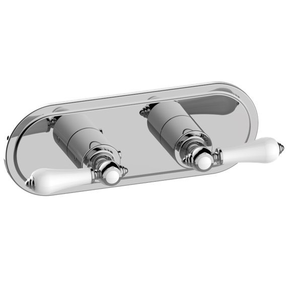 Graff G-8086H-LC1E0-T M-Series Transitional 2-Hole Trim Plate with Handles - Horizontal Installation