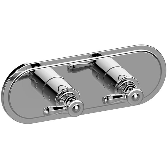 Graff G-8086H-LM63E0-T M-Series Transitional 2-Hole Trim Plate with Topaz Handles - Horizontal Installation