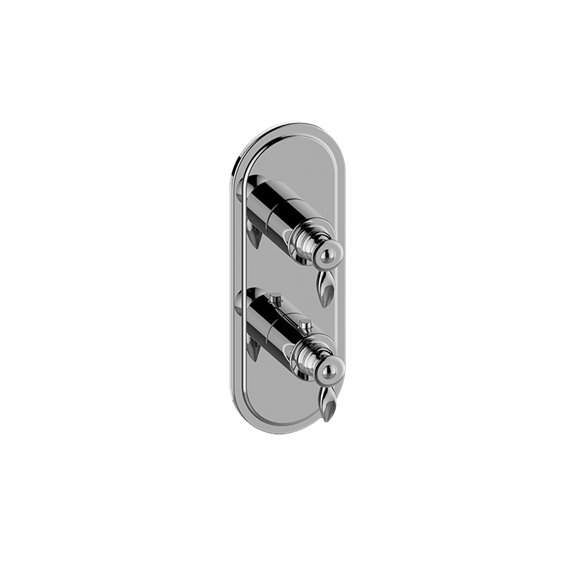 Graff G-8086-LM14E0-T M-Series Transitional 2-Hole Trim Plate with Topaz Handles - Vertical Installation