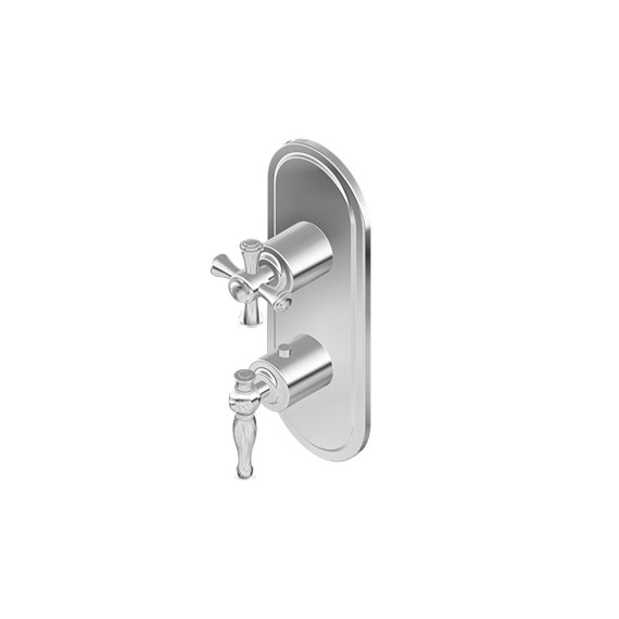 Graff G-8086-LM22C3-T M-Series Transitional 2-Hole Trim Plate with Cross Handles - Vertical Installation