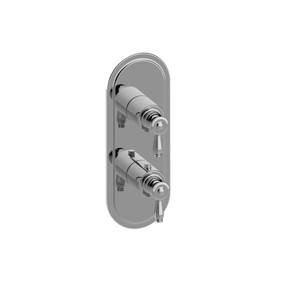 Graff G-8086-LM63E0-T M-Series Transitional 2-Hole Trim Plate with Topaz Handles - Vertical Installation