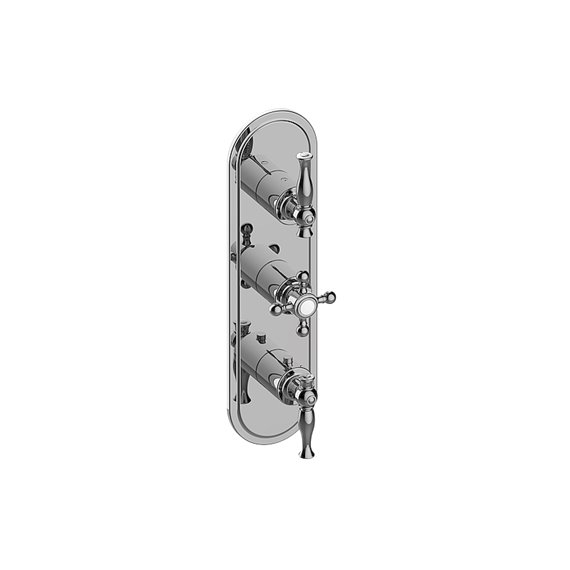 Graff G-8087-ALM22C2-T M-Series Transitional 3-Hole Trim Plate with Three Handles - Vertical Installation