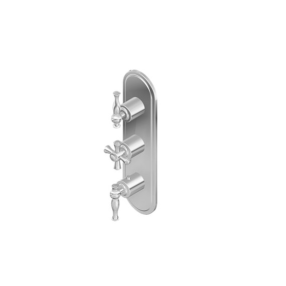 Graff G-8087-ALM22C3-T M-Series Transitional 3-Hole Trim Plate with Cross Handles - Vertical Installation