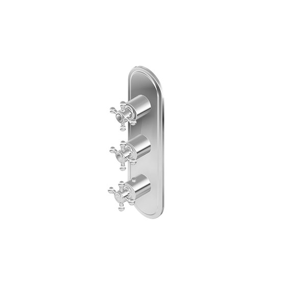 Graff G-8087-C2E0-T M-Series Transitional 3-Hole Trim Plate with Cross Handles - Vertical Installation