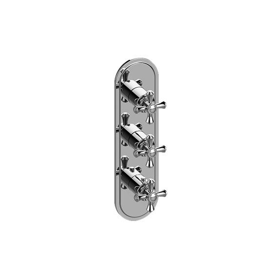 Graff G-8087-C3E0-T M-Series Transitional 3-Hole Trim Plate with Cross Handles - Vertical Installation