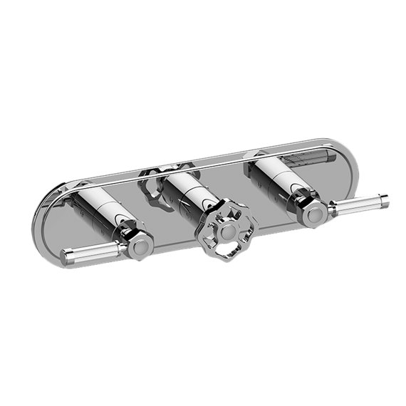 Graff G-8087H-ALM56C18-T M-Series Transitional 3-Hole Trim Plate with Vintage Handles - Horizontal Installation