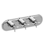 Graff G-8087H-C16E0-T M-Series Camden 3-Hole Trim Plate with Cross Handles - Horizontal Installation