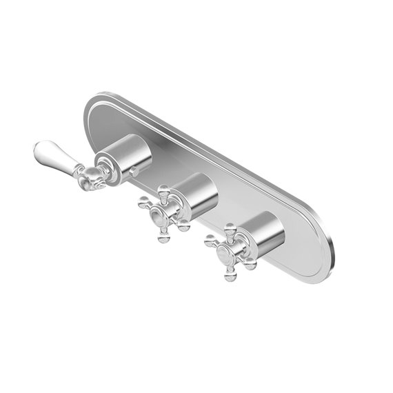 Graff G-8087H-LC1C2-T M-Series Transitional 3-Hole Trim Plate with Handles - Horizontal Installation