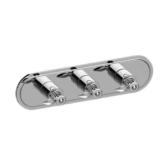 Graff G-8087H-LM14E0-T M-Series Transitional 3-Hole Trim Plate with Topaz Handles - Horizontal Installation