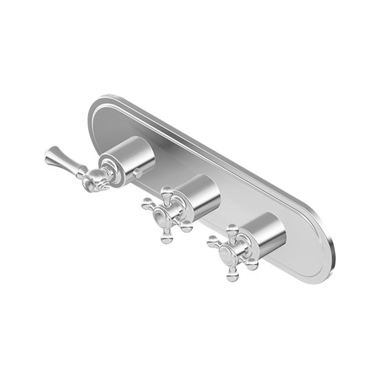 Graff G-8087H-LM15C2-T M-Series Transitional 3-Hole Trim Plate with Handles - Horizontal Installation