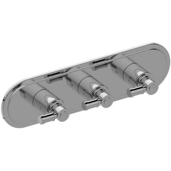 Graff G-8087H-LM21E0-T M-Series Transitional 3-Hole Trim Plate with Bali Handles - Horizontal Installation