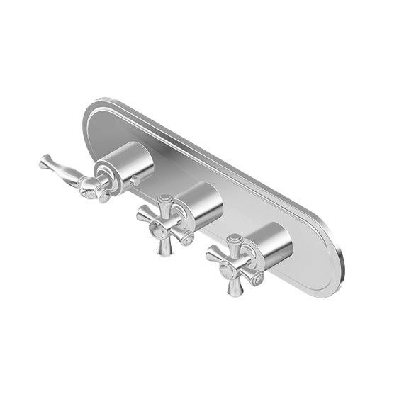Graff G-8087H-LM22C3-T M-Series Transitional 3-Hole Trim Plate with Cross Handles - Horizontal Installation