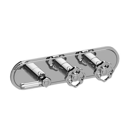 Graff G-8087H-LM56C18-T M-Series Transitional 3-Hole Trim Plate with Vintage Handles - Horizontal Installation