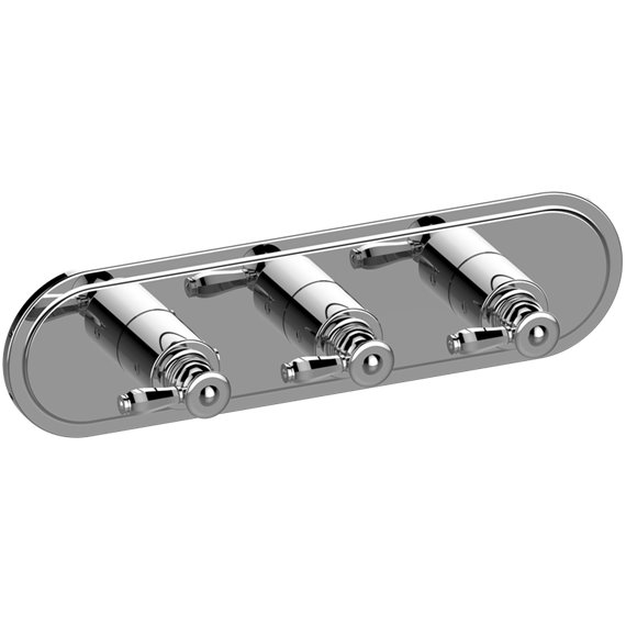 Graff G-8087H-LM63E0-T M-Series Transitional 3-Hole Trim Plate with Topaz Handles - Horizontal Installation