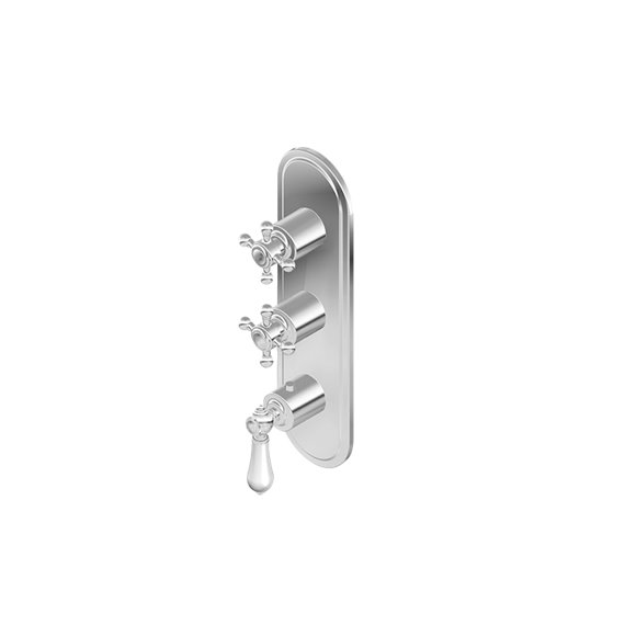 Graff G-8087-LC1C2-T M-Series Transitional 3-Hole Trim Plate with Handles - Vertical Installation
