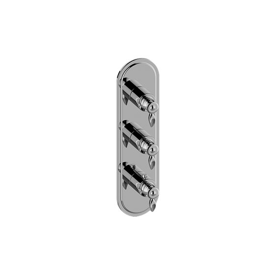 Graff G-8087-LM14E0-T M-Series Transitional 3-Hole Trim Plate with Topaz Handles - Vertical Installation