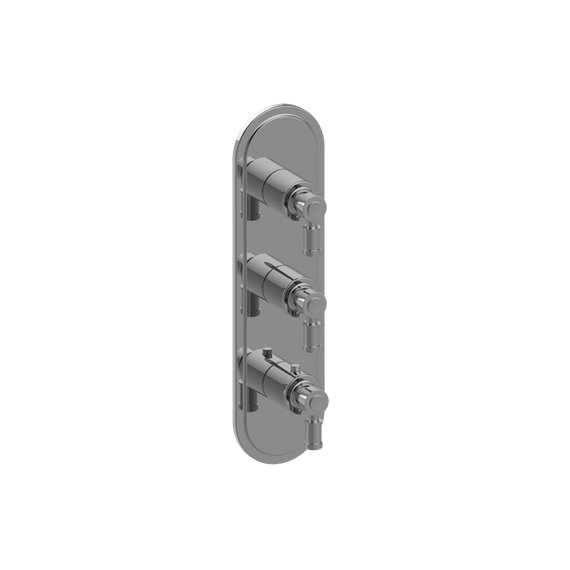 Graff G-8087-LM21E0-T M-Series Transitional 3-Hole Trim Plate with Bali Handles - Vertical Installation