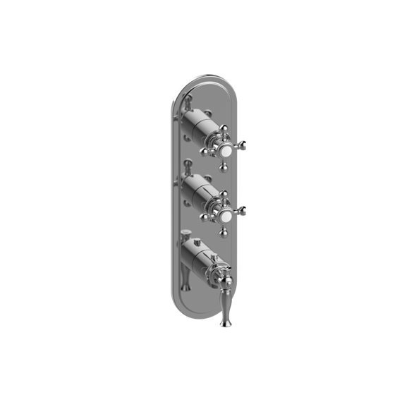 Graff G-8087-LM22C2-T M-Series Transitional 3-Hole Trim Plate with Three Handles - Vertical Installation