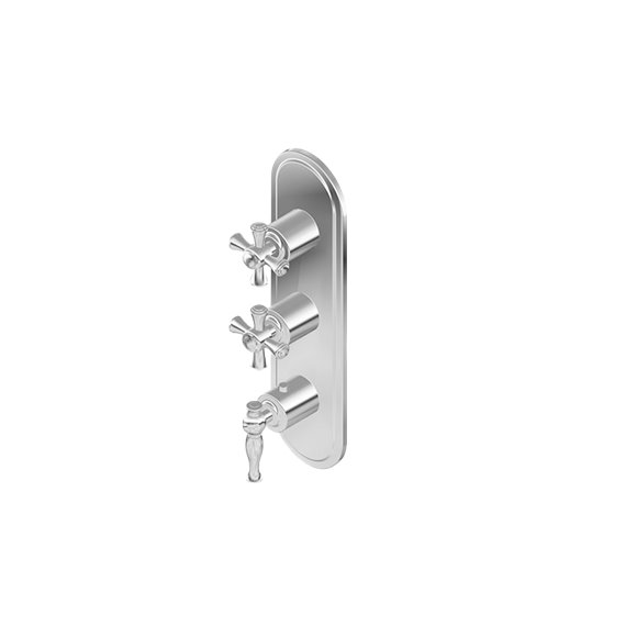 Graff G-8087-LM22C3-T M-Series Transitional 3-Hole Trim Plate with Cross Handles - Vertical Installation