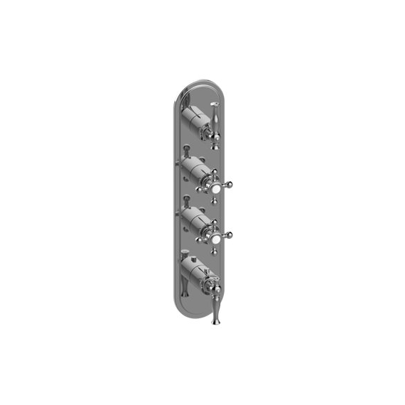 Graff G-8088-ALM22C2-T M-Series Transitional 4-Hole Trim Plate with Four Handles - Vertical Installation