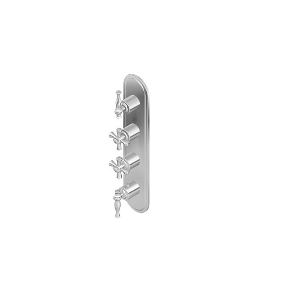 Graff G-8088-ALM22C3-T M-Series Transitional 4-Hole Trim Plate with Cross Handles - Vertical Installation