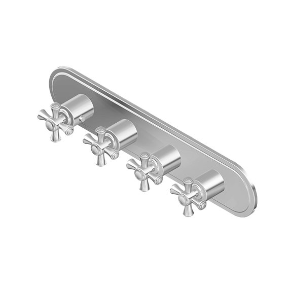 Graff G-8088H-C3E0-T M-Series Transitional 4-Hole Trim Plate with Cross Handles - Horizontal Installation