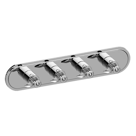 Graff G-8088H-LM14E0-T M-Series Transitional 4-Hole Trim Plate with Topaz Handles - Horizontal Installation