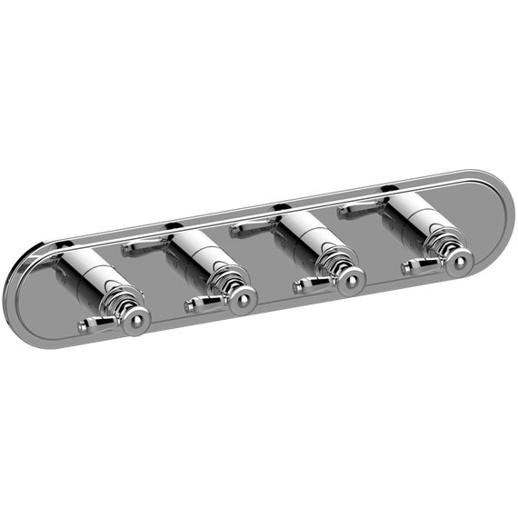 Graff G-8088H-LM63E0-T M-Series Transitional 4-Hole Trim Plate with Topaz Handles - Horizontal Installation
