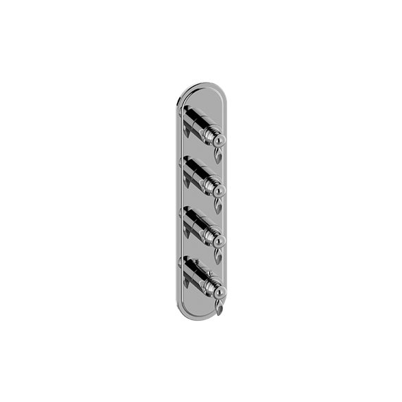 Graff G-8088-LM14E0-T M-Series Transitional 4-Hole Trim Plate with Topaz Handles - Vertical Installation